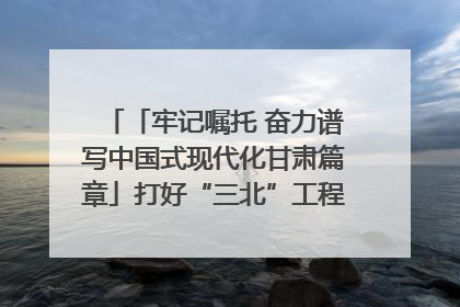 「牢记嘱托 奋力谱写中国式现代化甘肃篇章」打好“三北”工程攻坚战 筑牢国家西部生态安全屏障