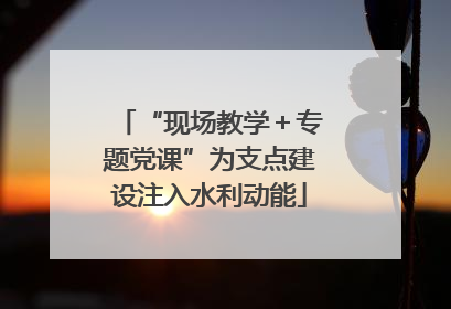 “现场教学＋专题党课”为支点建设注入水利动能