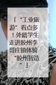 “工业旅游”看点多！外籍学生走进胶州李哥庄镇体验“胶州智造”
