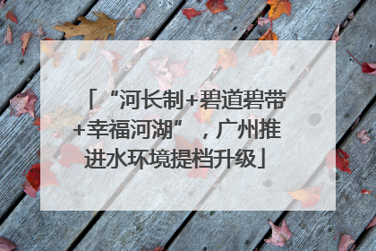 “河长制+碧道碧带+幸福河湖”，广州推进水环境提档升级
