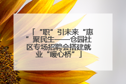 “职”引未来“惠”聚民生——仓园社区专场招聘会搭建就业“暖心桥”