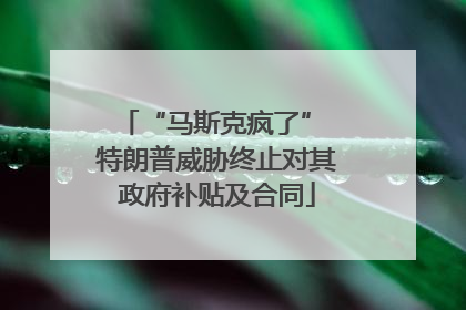 “马斯克疯了” 特朗普威胁终止对其政府补贴及合同