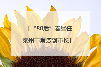 “80后”秦猛任泰州市常务副市长
