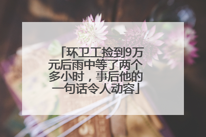 环卫工捡到9万元后雨中等了两个多小时，事后他的一句话令人动容