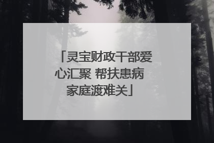 灵宝财政干部爱心汇聚 帮扶患病家庭渡难关