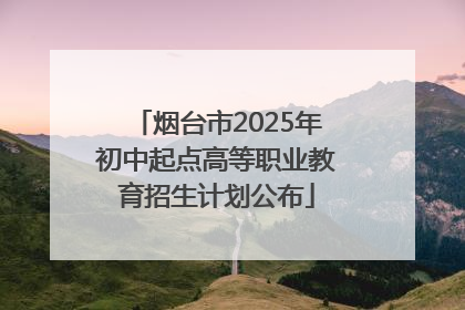 烟台市2025年初中起点高等职业教育招生计划公布