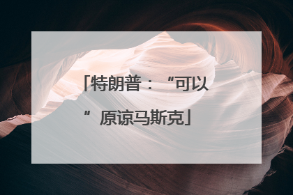 特朗普：“可以”原谅马斯克