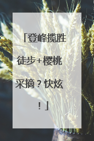 登峰揽胜徒步+樱桃采摘？快炫！