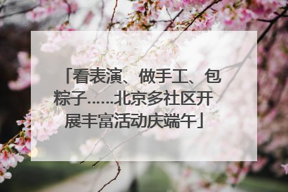 看表演、做手工、包粽子……北京多社区开展丰富活动庆端午