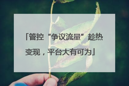 管控“争议流量”趁热变现，平台大有可为