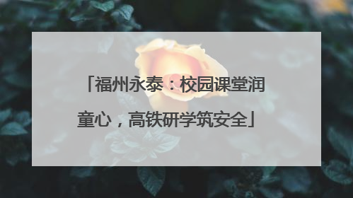 福州永泰：校园课堂润童心，高铁研学筑安全