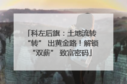 科左后旗：土地流转 “转” 出黄金路！解锁 “双薪” 致富密码