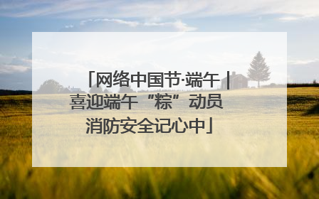 网络中国节·端午｜喜迎端午“粽”动员 消防安全记心中