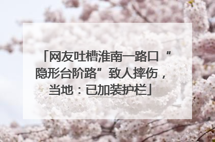 网友吐槽淮南一路口“隐形台阶路”致人摔伤，当地：已加装护栏
