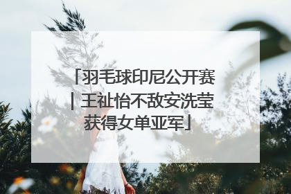 羽毛球印尼公开赛｜王祉怡不敌安洗莹 获得女单亚军