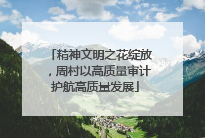 精神文明之花绽放，周村以高质量审计护航高质量发展