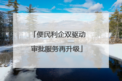 便民利企双驱动 审批服务再升级