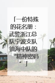 一份特殊的花名册：武警浙江总队宁波支队镇海中队的“精神密码”