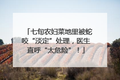 七旬农妇菜地里被蛇咬“淡定”处理，医生直呼“太危险”！