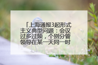 上海通报3起形式主义典型问题：会议过多过频，个别分管领导在某一天同一时段需参加3个会议