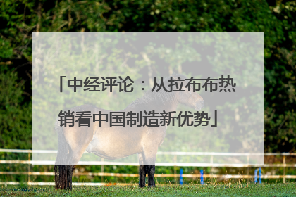 中经评论：从拉布布热销看中国制造新优势