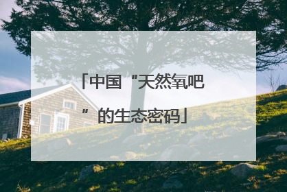 中国“天然氧吧”的生态密码