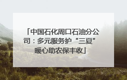 中国石化周口石油分公司：多元服务护“三夏” 暖心助农保丰收