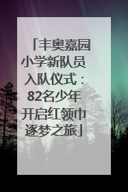 丰奥嘉园小学新队员入队仪式：82名少年开启红领巾逐梦之旅
