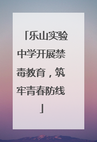 乐山实验中学开展禁毒教育，筑牢青春防线
