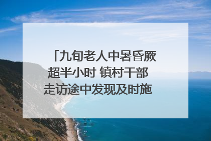 九旬老人中暑昏厥超半小时 镇村干部走访途中发现及时施救｜看见正能量