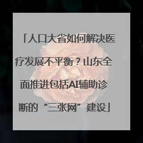 人口大省如何解决医疗发展不平衡？山东全面推进包括AI辅助诊断的“三张网”建设