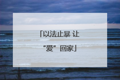 以法止暴 让“爱”回家