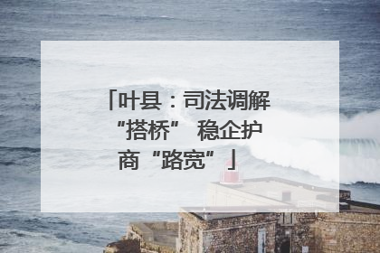 叶县：司法调解“搭桥” 稳企护商“路宽”