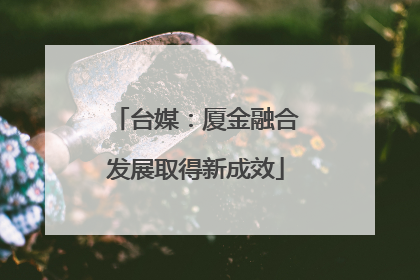 台媒：厦金融合发展取得新成效