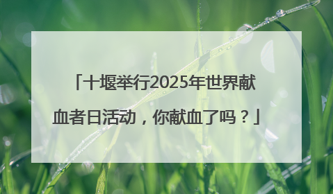十堰举行2025年世界献血者日活动，你献血了吗？