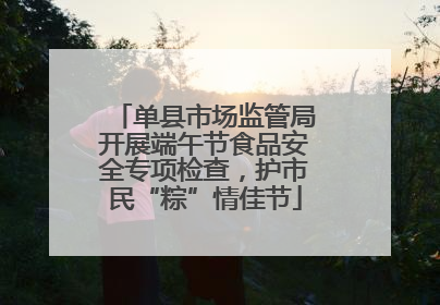 单县市场监管局开展端午节食品安全专项检查，护市民“粽”情佳节