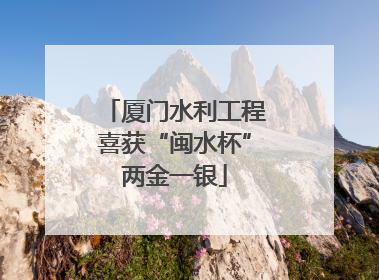 厦门水利工程喜获“闽水杯”两金一银