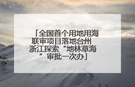 全国首个用地用海联审项目落地台州 浙江探索“地林草海”审批一次办