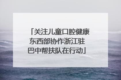 关注儿童口腔健康 东西部协作浙江驻巴中帮扶队在行动
