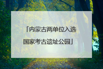 内蒙古两单位入选国家考古遗址公园