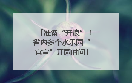 准备“开浪”！省内多个水乐园“官宣”开园时间
