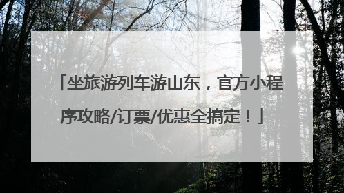 坐旅游列车游山东，官方小程序攻略/订票/优惠全搞定！