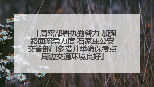 周密部署执勤警力 加强路面疏导力度 石家庄公安交管部门多措并举确保考点周边交通环境良好