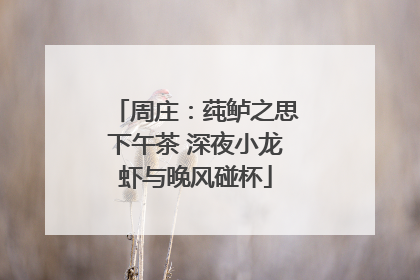 周庄：莼鲈之思下午茶 深夜小龙虾与晚风碰杯