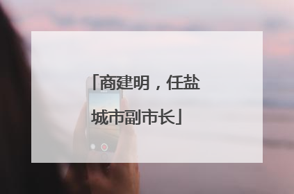 商建明，任盐城市副市长