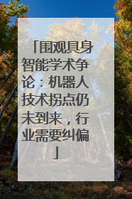 围观具身智能学术争论：机器人技术拐点仍未到来，行业需要纠偏
