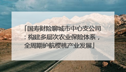 国寿财险聊城市中心支公司：构建多层次农业保险体系，全周期护航樱桃产业发展