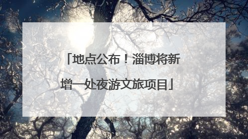 地点公布！淄博将新增一处夜游文旅项目