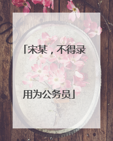 宋某，不得录用为公务员