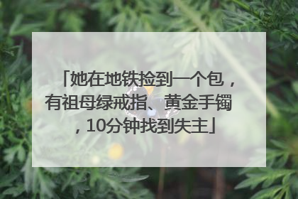 她在地铁捡到一个包，有祖母绿戒指、黄金手镯，10分钟找到失主